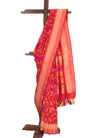 Red Handloom Banarasi Katan Silk Saree 10069398