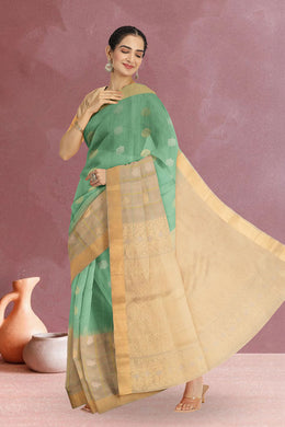 Green Kanjivaram Soft Silk Saree 10071973