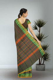 Green Handloom Chettinad Cotton Saree 10075077