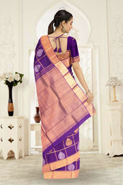 Purple Pure Zari Kanjivaram Silk Saree 10063361