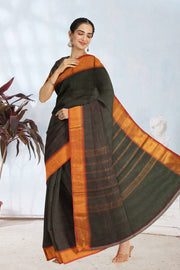 Green Handloom Chettinad Cotton Saree 10075875
