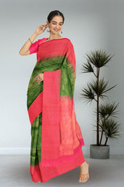 Green Handloom Kanjivaram Soft Silk Saree 10075672
