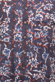 Brown Half Sleeve Jahota Print Cotton Mens Shirt 10077849