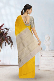 Butterscotch Yellow Handloom Pure Zari Kanjivaram Silk Saree 10063136