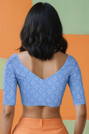 Blue Banarasi Cotton Blouse 10072248