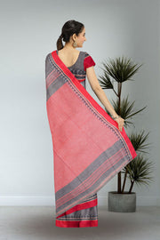 Grey Shantipur Tant Bengal Cotton Saree 10074977