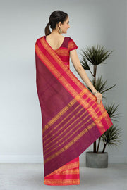 Magenta Handloom Chettinad Cotton Saree 10075883