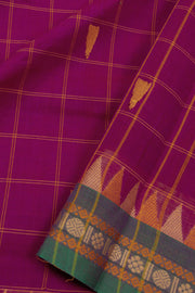Magenta Handloom Chettinad Cotton Saree 10075142