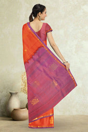  Orange Kanjivaram Pure Silk Saree 10076081