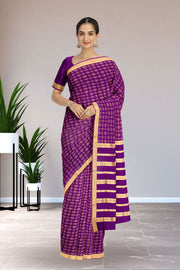 Violet Mysore Crepe Silk Saree 10061630
