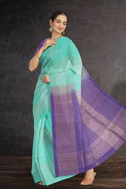 Blue Handloom Kanjivaram Soft Silk Saree 10075683