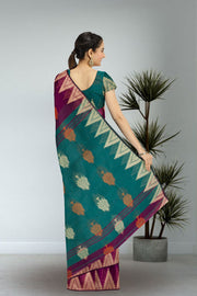 Magenta Bengal Handwoven Cotton Saree 10075329