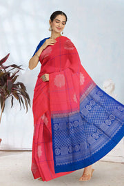 Coral Pink Handloom Kanjivaram Soft Silk Saree 10063254