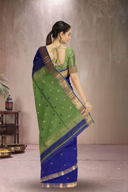 Blue Maheshwari Silk Cotton Saree 10075272
