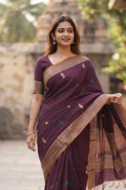 Purple Kanchi Cotton Saree 10068672