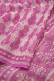 Hot Pink Dabu Print Kota Cotton Saree 10074178