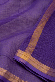 Royal Purple Solid Style Kota Cotton Saree with Contrast Blouse 10074189