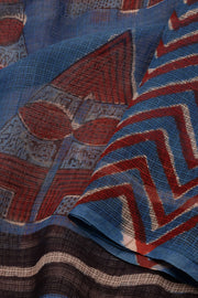 Blue Indigo Jahota Print Kota Cotton Saree 10074191