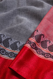 Grey Shantipur Tant Bengal Cotton Saree 10069063 - Avishya