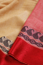 Beige Santipuri Tant Bengal Cotton Saree 10069065 - Avishya