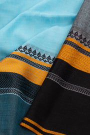 Blue Shantipur Tant Bengal Cotton Saree