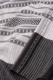 White Handloom Dhaniakhali Cotton Saree Without Blouse 10073008