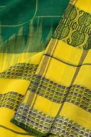 Dark Spring Green Handloom Dhaniakhali Cotton Saree Without Blouse 10073019
