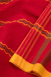 Red Handloom Dhaniakhali Cotton Saree Without Blouse 10073023