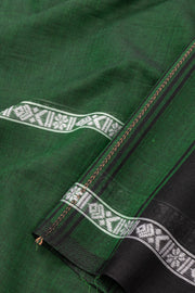 Green Handloom Dhaniakhali Cotton Saree Without Blouse 10073025