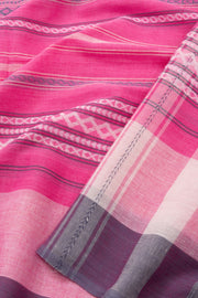 Pink Handloom Dhaniakhali Cotton Saree Without Blouse 10073027