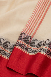 Cream Shantipur Tant Bengal Cotton Saree 10074965
