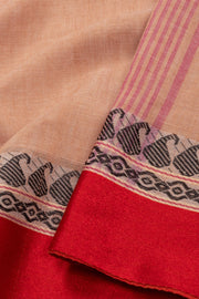 Beige Shantipur Tant Bengal Cotton Saree 10074969