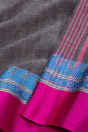 Grey Shantipur Tant Bengal Cotton Saree 10074972