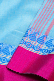 Blue Shantipur Tant Bengal Cotton Saree 10074974