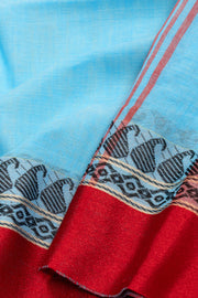 Blue Shantipur Tant Bengal Cotton Saree 10074975