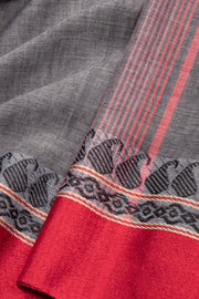 Grey Shantipur Tant Bengal Cotton Saree 10074977