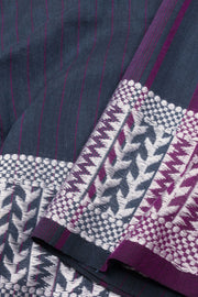Grey Shantipur Tant Bengal Cotton Saree 10074984
