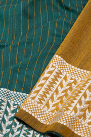 Green Shantipur Tant Bengal Cotton Saree 10074986