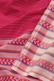 Red Dhaniakhali Cotton Saree Without Blouse 10075203