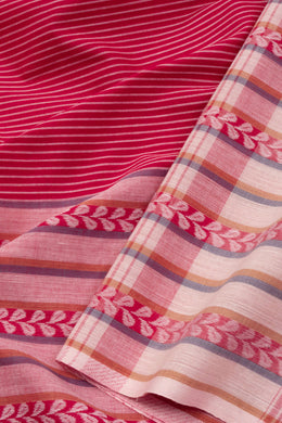 Red Dhaniakhali Cotton Saree Without Blouse 10075203