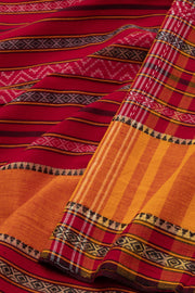 Red Dhaniakhali Cotton Sarees Without Blouse 10075210