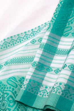 Green Bengal Handwoven Cotton Saree 10075299