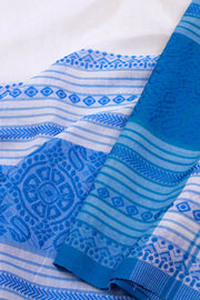 Blue Bengal Handwoven Cotton Saree 10075301