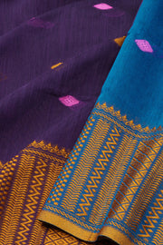 Purple Bengal Handwoven Cotton Saree 10075310