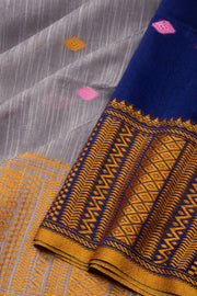 Grey Bengal Handwoven Cotton Saree 10075311