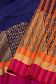 Blue Bengal Handwoven Cotton Saree 10075323