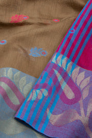Brown Bengal Handwoven Cotton Saree 10075325