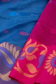 Blue Bengal Handwoven Cotton Saree 10075326