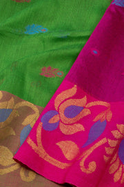 Green Bengal Handwoven Cotton Saree 10075327