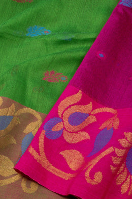 Green Bengal Handwoven Cotton Saree 10075327